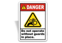 Do Not Operate Without Guards in Place Label