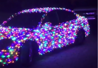 Car Covered In Christmas Lights