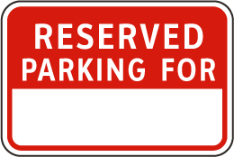 Personalised reserved parking space