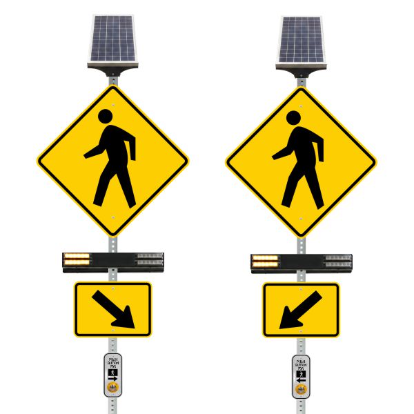 A set of rectangular rapid flashing beacons