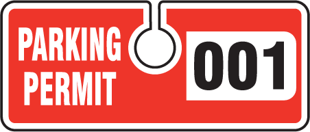 Stock Horizontal Parking Tag
