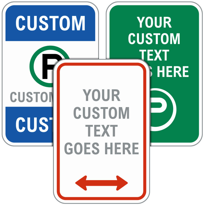 Custom Parking Sign with Striped Border
