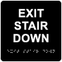 Exit Stair Down Sign with Braille