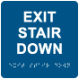 Exit Stair Down Sign with Braille