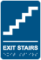 Exit Stairs Sign with Braille