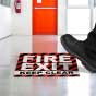 Fire Exit Keep Clear Floor Sign