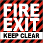 Fire Exit Keep Clear Floor Sign