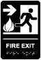 Fire Exit to the Right Sign with Braille