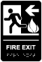 Fire Exit Sign to the Left with Braille