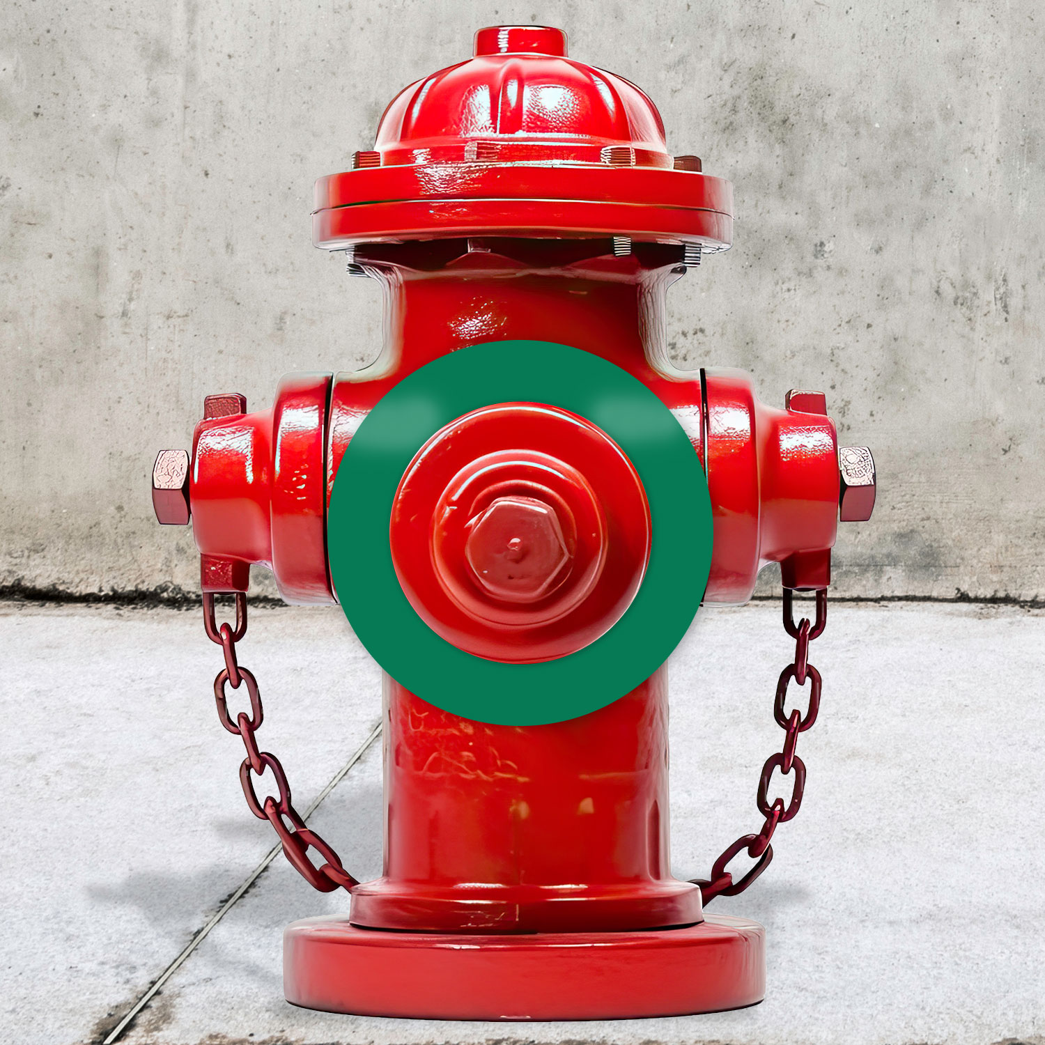 Blank Green Fire Hydrant Ring Sign