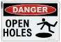 Danger Open Holes Sign