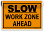 Slow Work Zone Ahead Sign