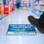 Bilingual Wait Here for Assistance Floor Sign