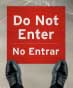 Bilingual Do Not Enter Floor Sign
