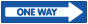 Blue One Way Right Directional Floor Sign
