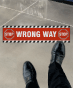 Stop Wrong Way Floor Sign