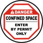 Confined Space Enter By Permit Floor Sign