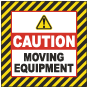 Caution Moving Equipment Floor Sign