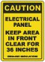 Caution Keep Area Clear For 36 Inches Floor Sign