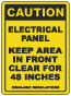 Caution Keep Area Clear For 48 Inches Floor Sign