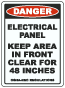 Danger Keep Area Clear For 48 Inches Floor Sign