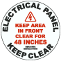 Keep Area Clear For 48 Inches Floor Sign