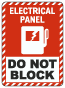 Electrical Panel Do Not Block Floor Label