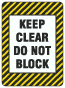 Keep Clear Do Not Block Floor Label