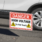 Danger High Voltage Do Not Touch Electric / Hybrid Vehicle Maintenance Sign