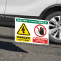 Danger Electric Hybrid Vehicle Maintenance Sign