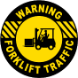 Warning Forklift Traffic Floor Sign