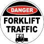 Danger Forklift Traffic Floor Sign