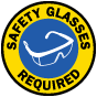 Safety Glasses Required Floor Sign