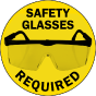 Safety Glasses Required Floor Sign