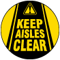 Keep Aisles Clear Floor Sign
