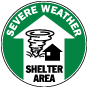 Severe Weather Shelter Area Floor Sign