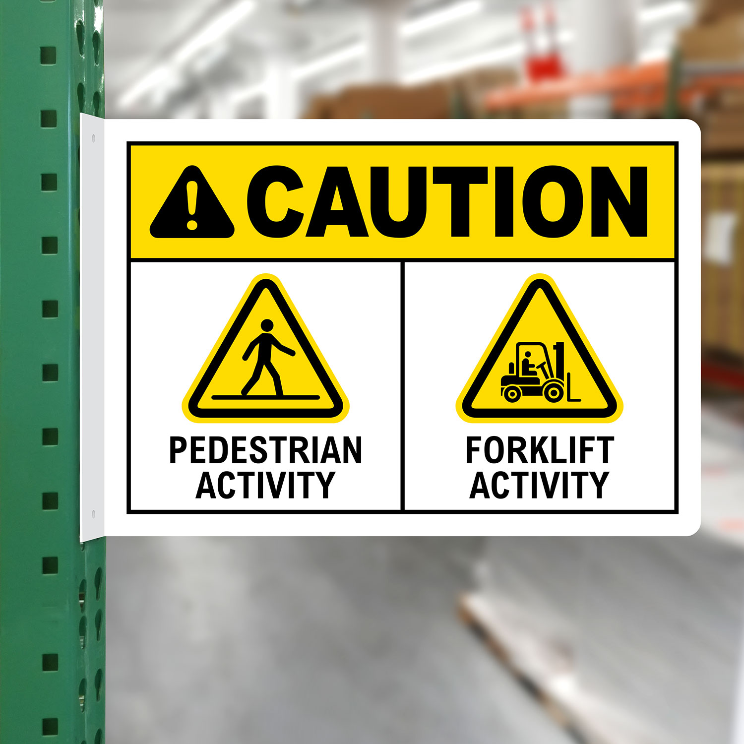 Caution Pedestrian And Forklift Activity Sign