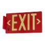 Red Photoluminescent Exit Sign - Double Sided - 100FT Viewing Distance