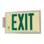 Green Photoluminescent Exit Sign - Aluminum Frame - Double Sided - 50FT Viewing Distance 