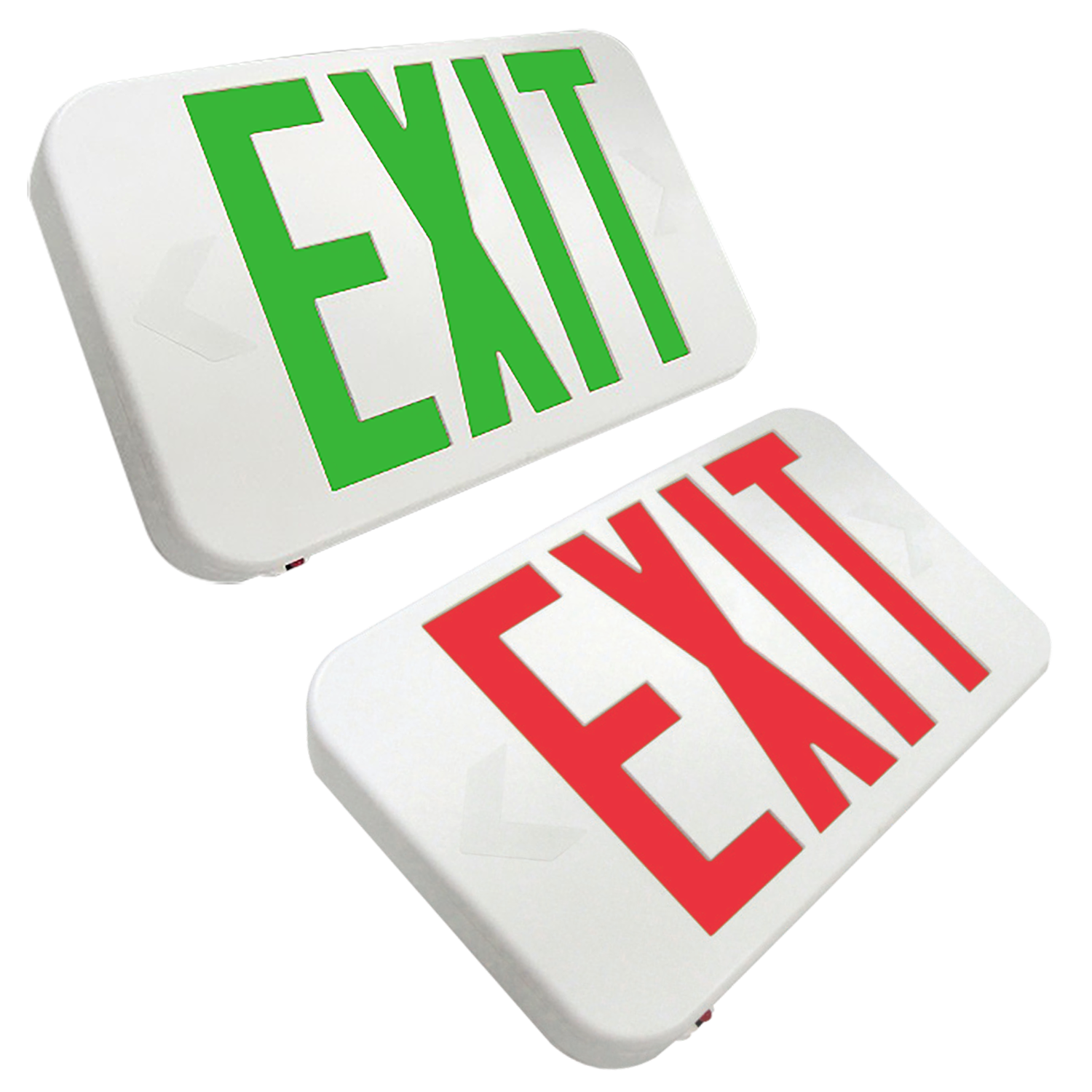 White AC Only Thermoplastic Field-Switchable Red/Green LED Exit Sign