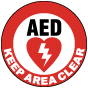 AED Keep Area Clear Floor Sign