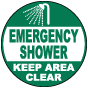 Emergency Shower Keep Area Clear Floor Sign