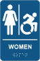 NY Women Accessible Restroom Sign with Braille