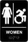 NY Women Accessible Restroom Sign with Braille