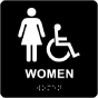 Women Accessible Restroom Sign with Braille
