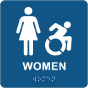 NY Women Accessible Restroom Sign with Braille