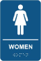 Women Restroom Sign with Braille