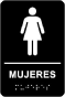 Spanish Women Restroom Sign with Braille