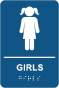 Girls Restroom Sign with Braille