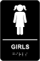 Girls Restroom Sign with Braille